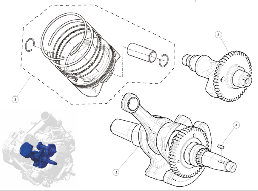 Veivaksel, Balanseaksel og Stempelelementer