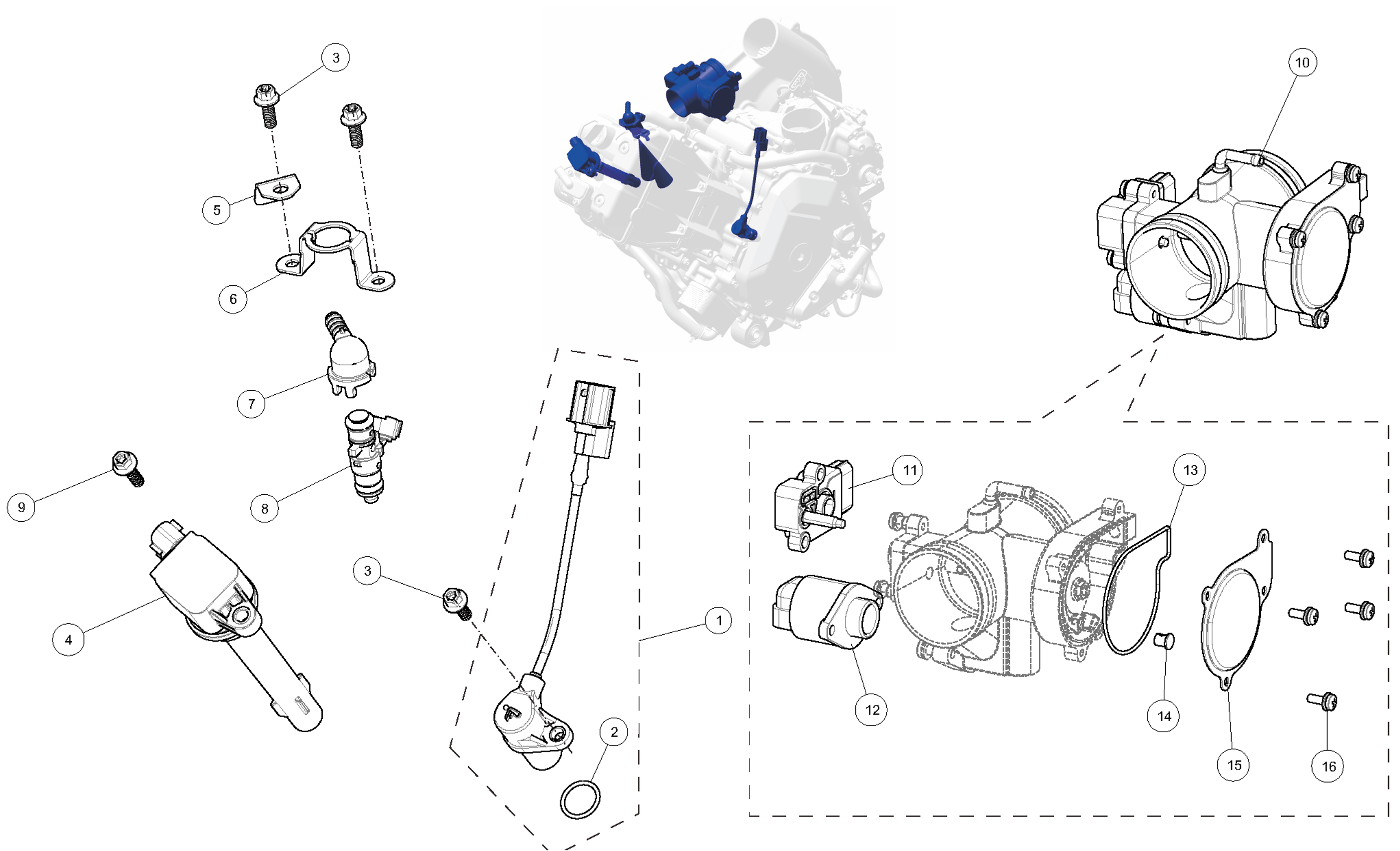 Motorstyring og drivstoffsystemkomponenter