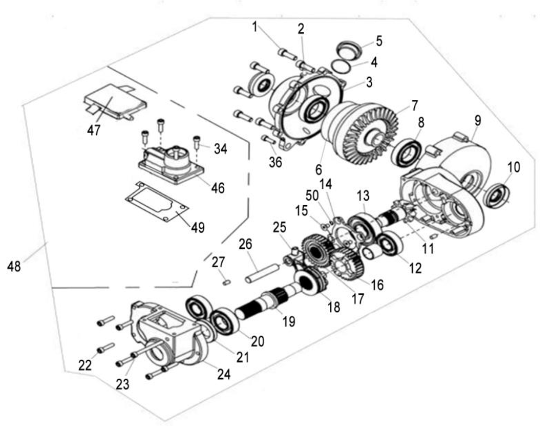 Front girkasse (for 4WD)