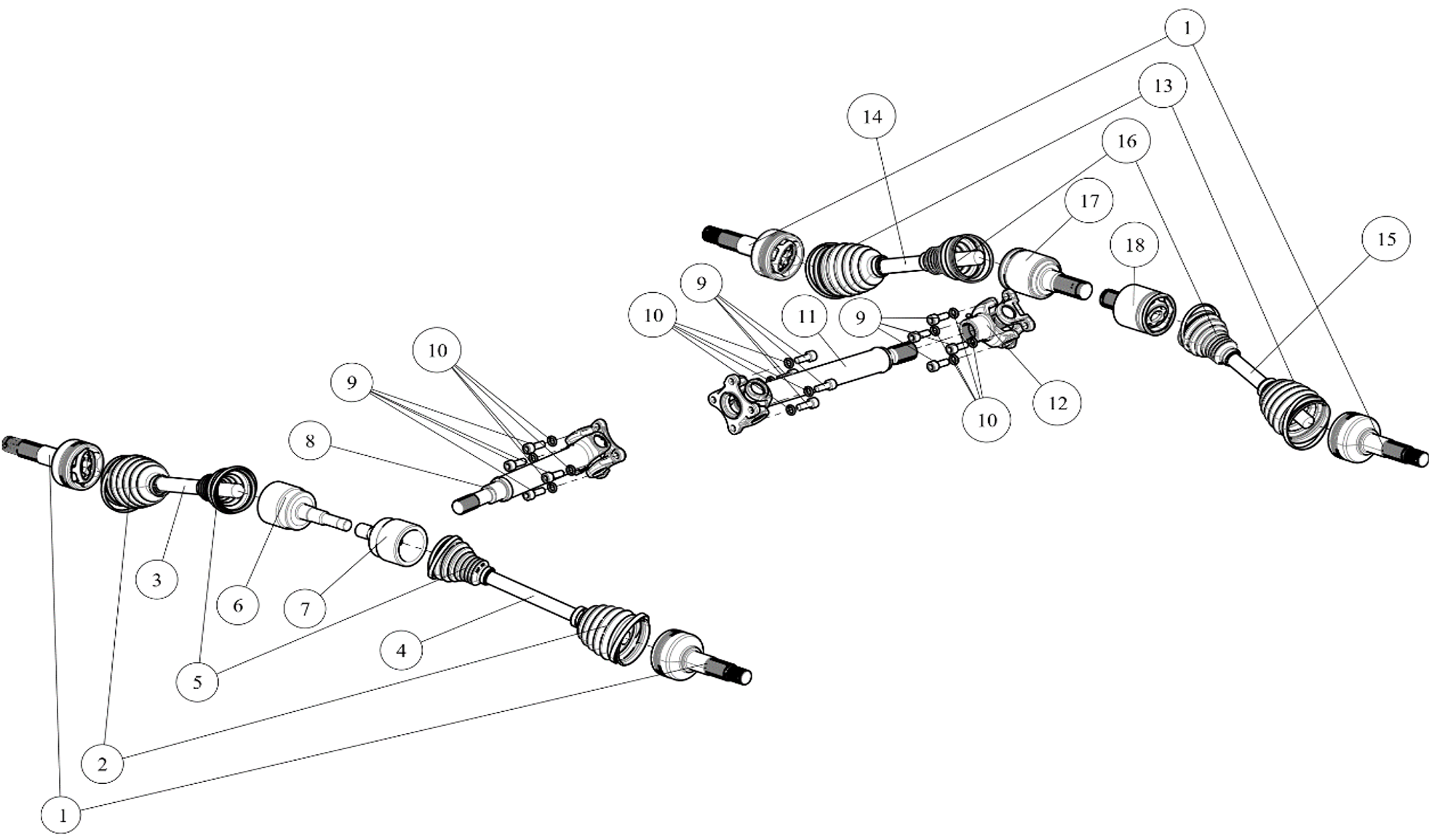 DETALJERTE DRIVAKSEKOMPONENTER (LANG VERSJON, GSP)