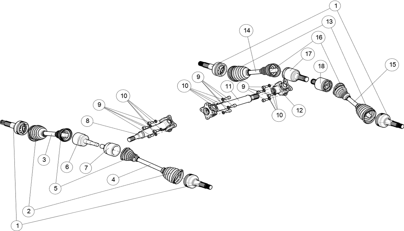 DETALJERTE DRIVAKSEKOMPONENTER (KORT VERSJON, GSP)