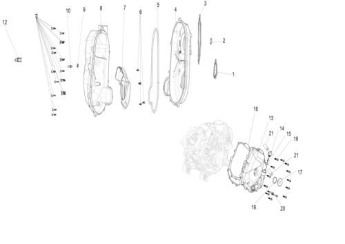 CVT-DEKSEL OG VENSTRE VEIVHUSDEKSEL (AT6 ABS)