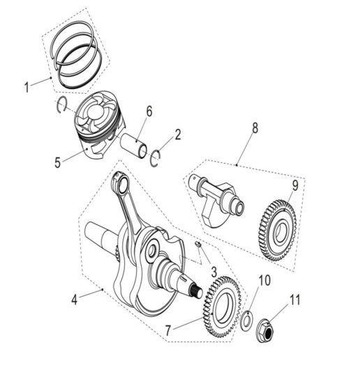 Veivaksel komplett (LINHAI 565)