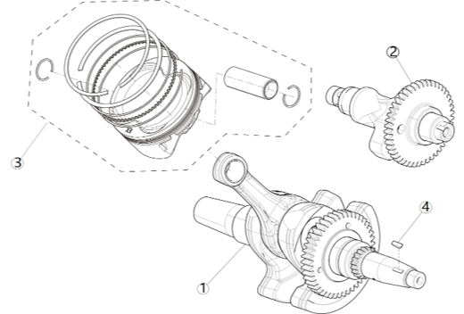 Veivaksel & stempel (UT6)