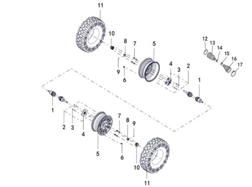 HJUL FORAN (NORMAL ALUMINIUMSFELG, 26X8-14) (LANDFORCE 650)