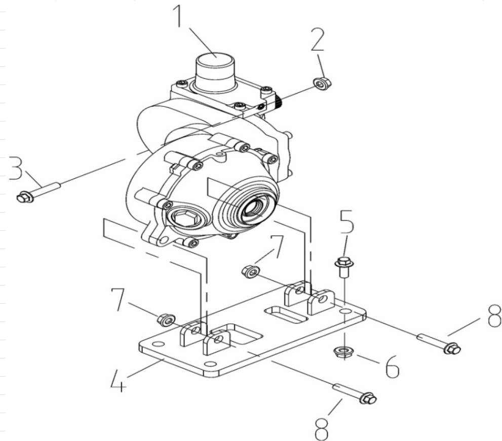 FRONT GIRKASSEBRAKETT (for 4WD) (LINHAI 300)