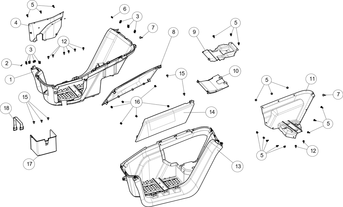 Midtre karosserideler (AT10 W ABS)