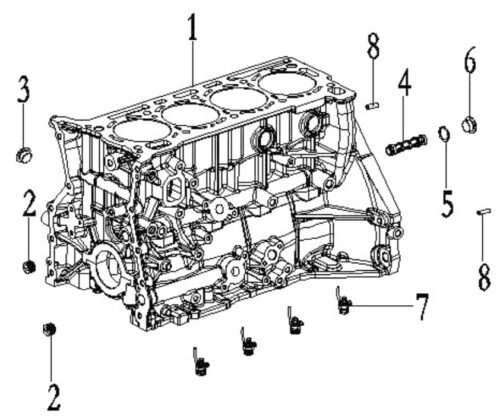 Plugg og styrepinne for sylinderblokk (SX20T)