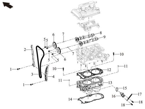 Sylinderblokk/Ventilstyring (AT10 W ABS)