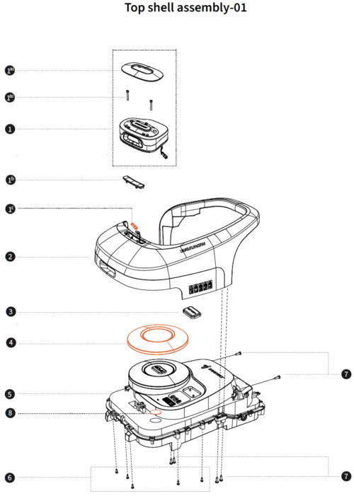 Top shell assembly-01 H-SERIE