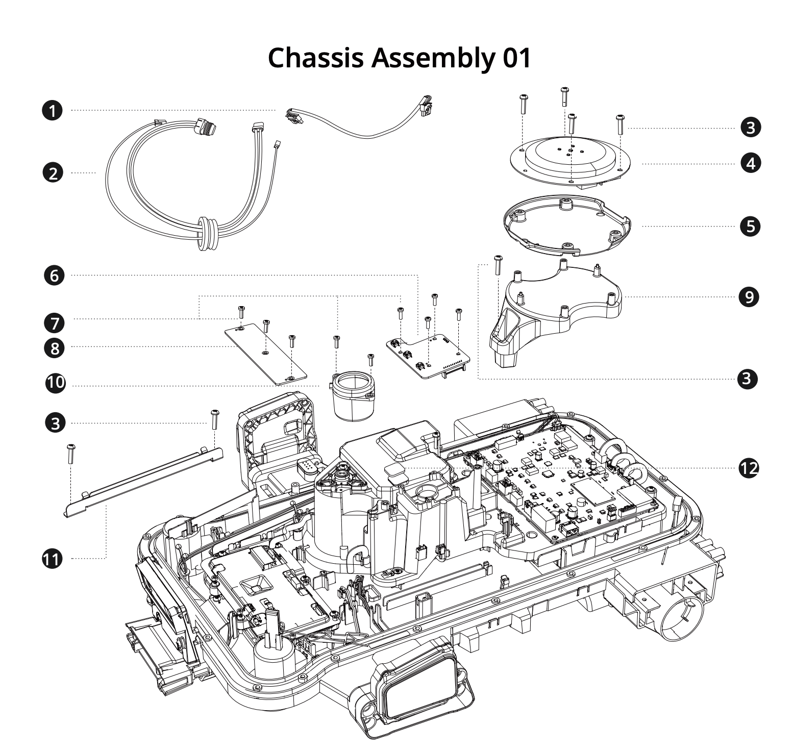 Chassis Assembly 01 (Navimow X3 Serie)