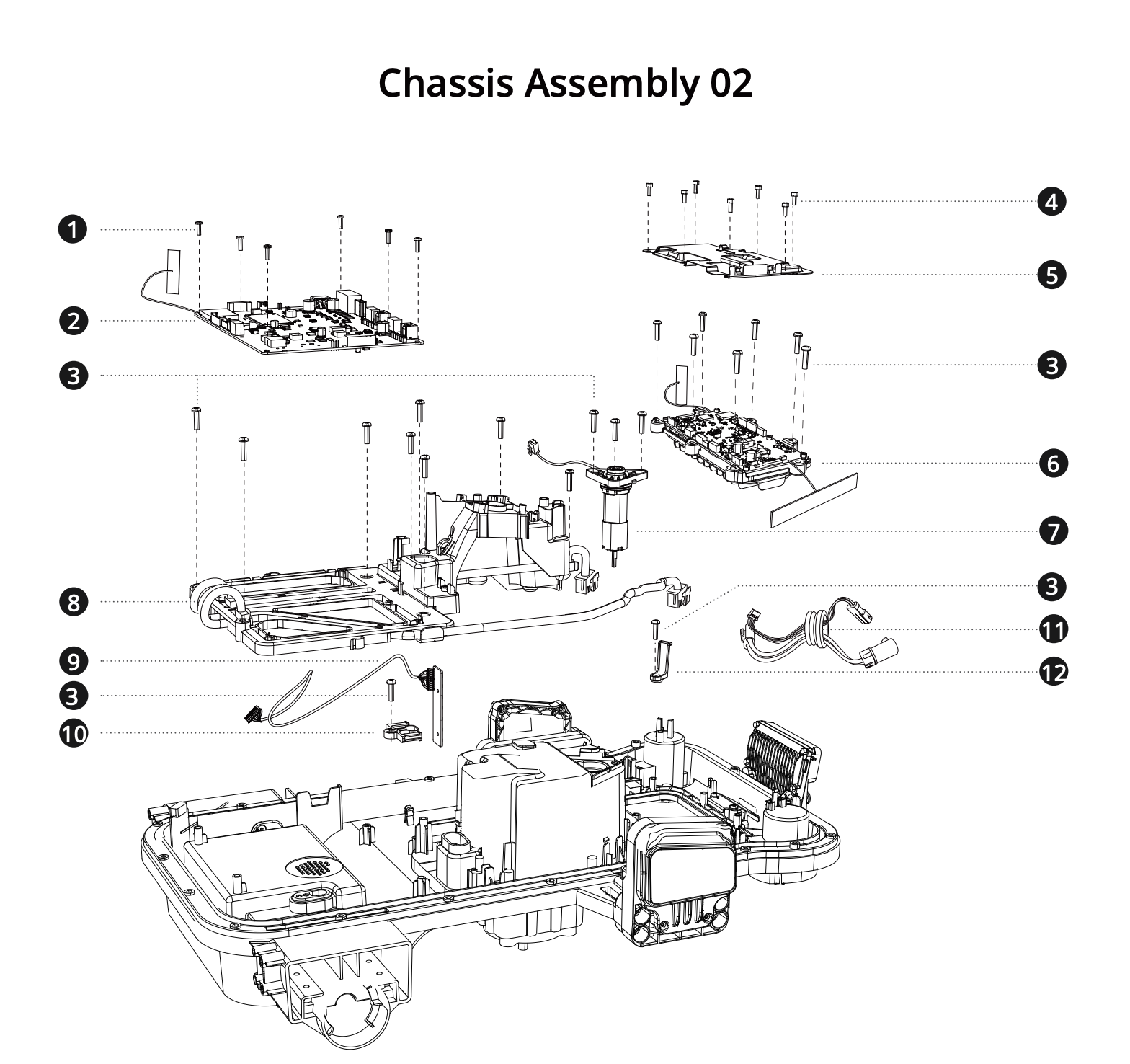 Chassis Assembly 02 (Navimow X3 Serie)
